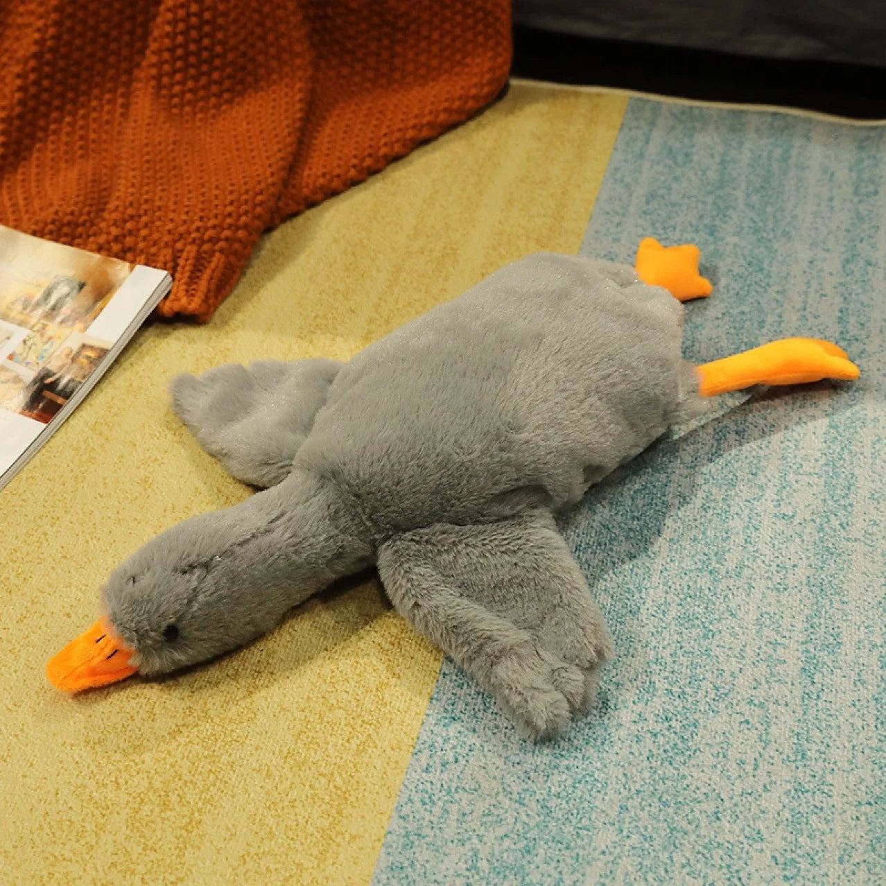 50cm Goose Plush Toy Soft Stuffed Pillow Cats Dogs Relax Pet Companion Anxiety-Relieving Dog Buddy Energy Release Gift for Pets