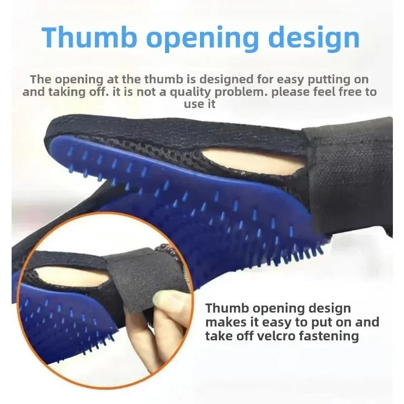 Pet Hair Removal Grooming Gloves Rubber Massage Brushes Effective Cat Fur Cleaning Tool for Daily Cat Care and Grooming Supplies