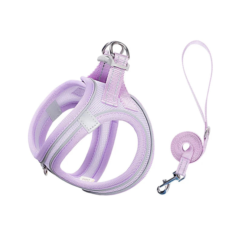 Breathable Sport Small Dog Harness Set Reflective No Pull Step-in Puppy Vest Harness for Daily Walking Accesorios Para Perros