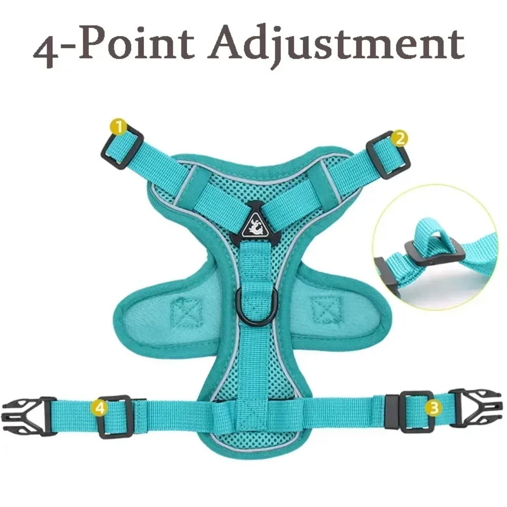 Dog Collars Leash No Pull Dog Harness and Leash Set Adjustable Pet Harness Vest Breathable Mesh Pet Harnesses Medium Small Set